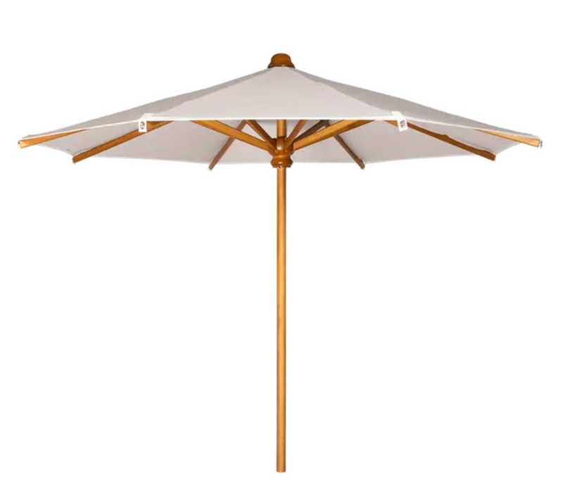 Load image into Gallery viewer, Fermob KOTO teak parasol with 250cm diameter, Papyrus color, ideal for gardens or terraces in Ireland.
