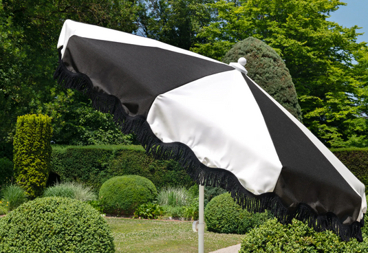 Aluminium Parasol Ø250cm Wave Finish with Fringe SET