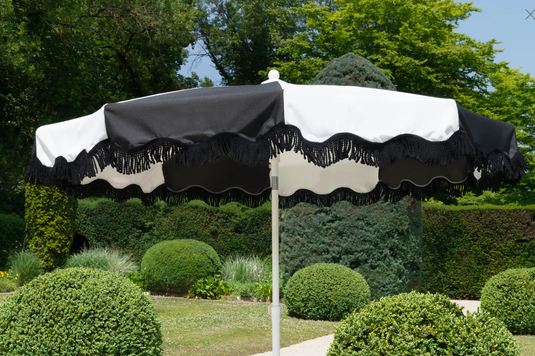 Aluminium Parasol Ø250cm Wave Finish with Fringe SET