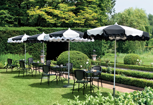Aluminium Parasol Ø250cm Wave Finish with Fringe SET