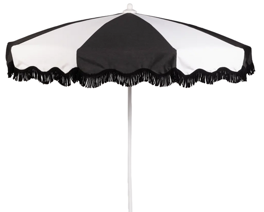 Aluminium Parasol Ø250cm Wave Finish with Fringe SET