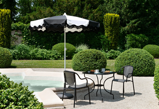 Aluminium Parasol Ø250cm Wave Finish with Fringe SET