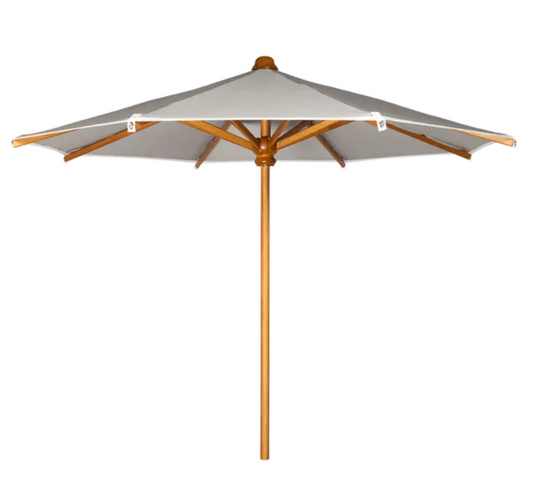 Fermob KOTO teak parasol with 250cm diameter, designed for outdoor gardens and terraces in Ireland, featuring a sturdy, elegant canopy.