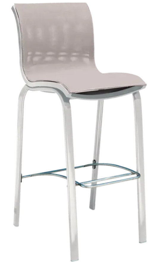 Fermob Pebble Summer High Bar Stool with sleek modern design and durable construction for outdoor seating.