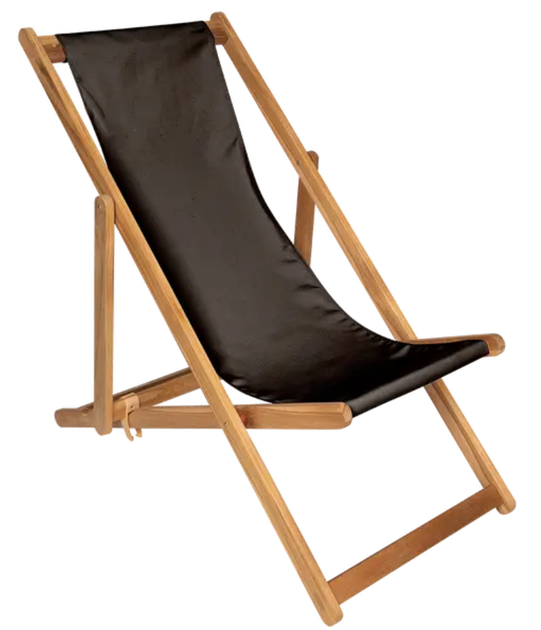 Load image into Gallery viewer, Fermob IBIZA teak deck chair in peppercorn brown with a slatted wooden seat and armrests, suitable for outdoor patio lounging.
