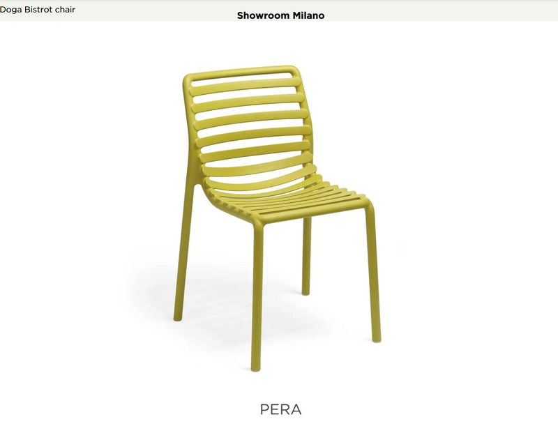 Load image into Gallery viewer, Nardi Doga Bistrot outdoor chair with woven rattan-style seat and iron frame, suitable for patio or garden use.
