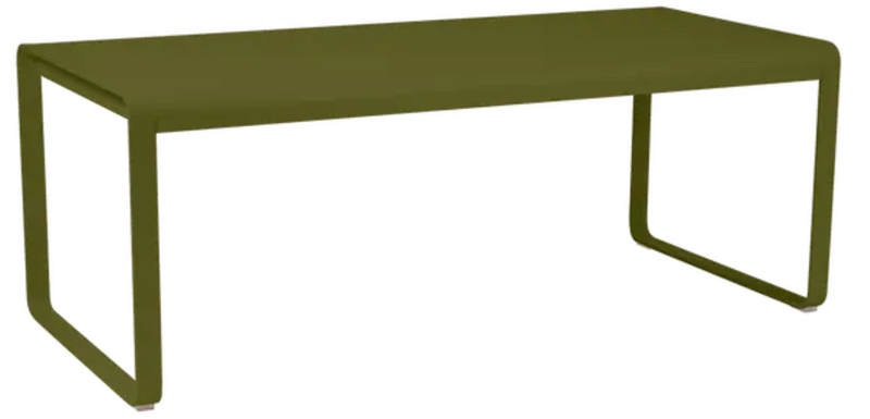 Load image into Gallery viewer, Fermob Bellevie outdoor metal dining table, 196x90 cm, eight-seater, with sleek design and sturdy metal construction.
