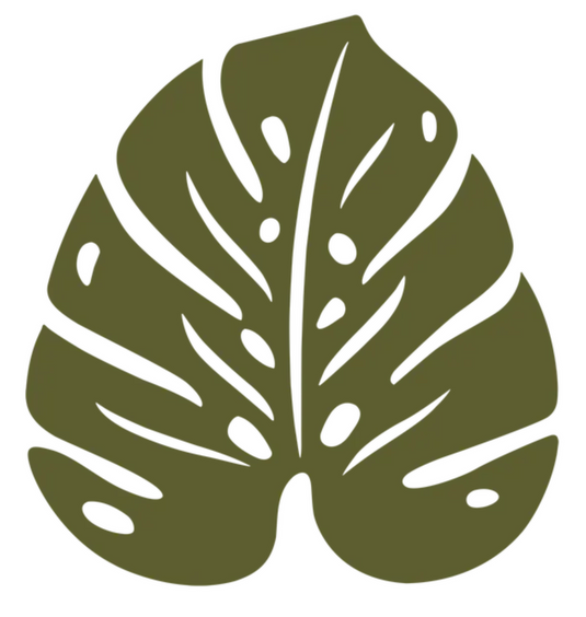 Fermob Bouquet Sauvage Monstera non-slip metal pad with green and black botanical design, ideal for protecting surfaces.