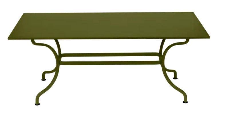 Load image into Gallery viewer, Fermob Romane Table in pesto green, 180x100 cm, suitable for up to 8 guests, outdoor dining table with sleek design
