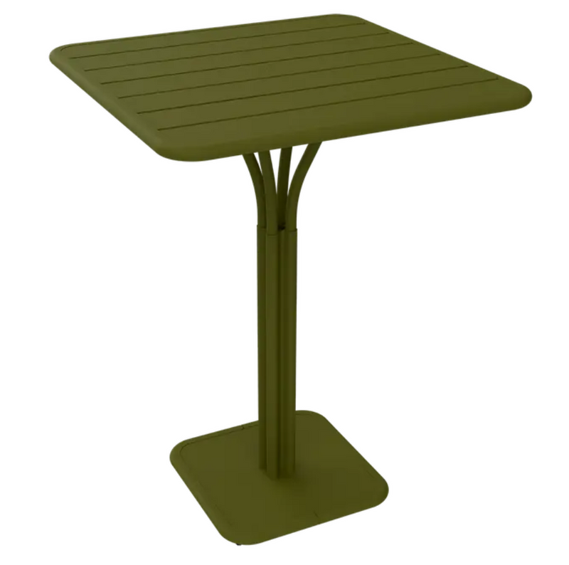 Load image into Gallery viewer, Luxembourg high pedestal metal table by Fermob, 80x80 cm, outdoor furniture with a sleek modern design.
