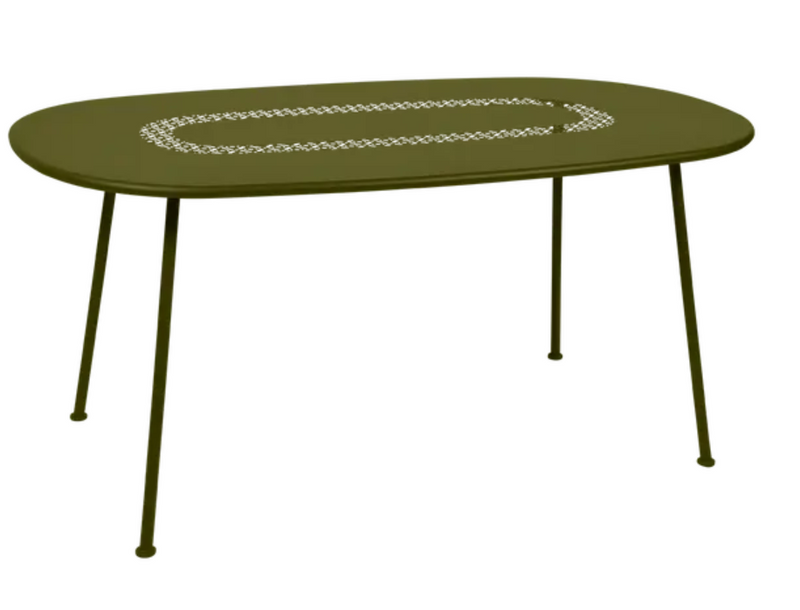 Load image into Gallery viewer, Fermob Lorette Oval Metal Table, 160x90 cm, outdoor dining table with a sleek metal design and sturdy construction.
