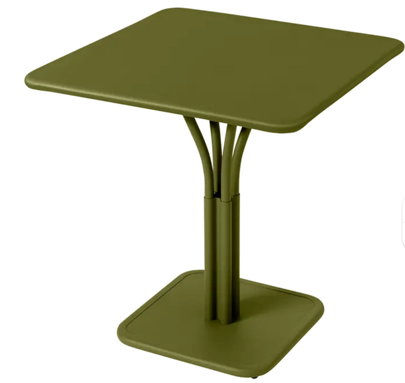 Load image into Gallery viewer, Fermob Luxembourg metal table with 71x71-inch solid aluminum top, outdoor restaurant furniture with a modern design.
