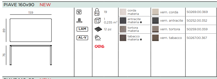 Load image into Gallery viewer, Outdoor Nardi Piave 160x90 cm table with a sturdy surface, designed for outdoor use, suitable for patio or garden spaces.
