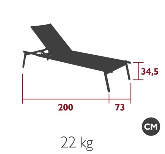 Fermob Pilotis V. Teak Sunlounger with sleek teak frame and adjustable backrest, ideal for poolside relaxation.