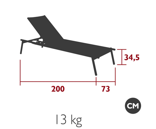 Fermob Pilotis V. Batyline® sunlounger with sleek design, adjustable backrest, set by a poolside in Ireland.