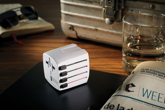 Skross SKROSS World Travel Adapter MUV Micro for phones and tablets, compact universal travel power adapter with multiple plug options.