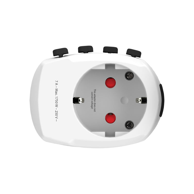 Load image into Gallery viewer, Skross Pro 3-Pole World Travel Adapter for phones and tablets, compact design with multiple international plug options.
