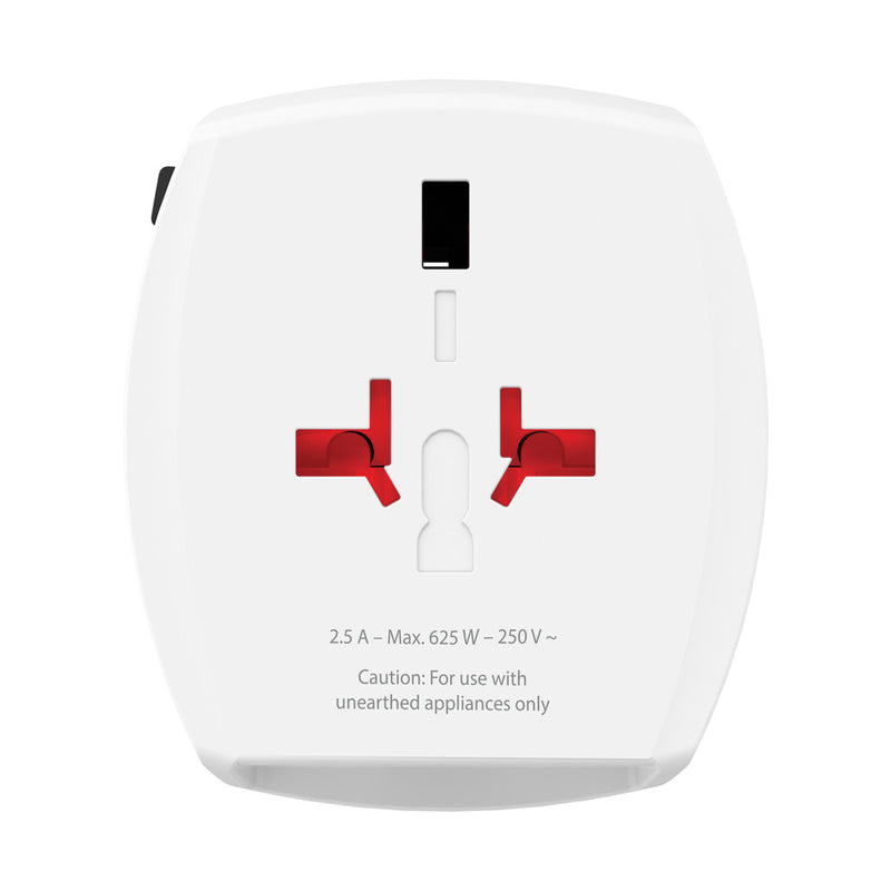 Load image into Gallery viewer, Skross SKROSS World Travel Adapter MUV with USB A and C ports, compact phone and tablet charging accessory for international travel.
