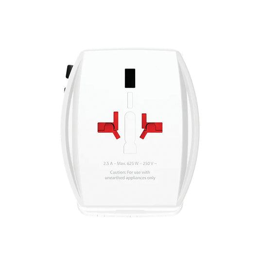 Skross SKROSS World Travel Adapter MUV 65W PD with USB-C cable for phone and tablet charging, compact travel accessory.