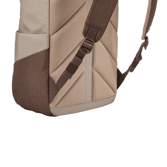 Thule Lithos Backpack 16L in black with padded shoulder straps and multiple compartments, designed for versatile travel and daily use.
