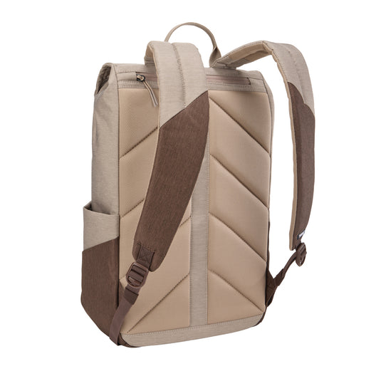 Thule Lithos Backpack 16L in black with padded shoulder straps and multiple compartments, designed for travel and daily use