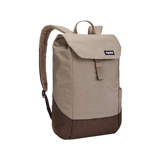 Thule Lithos Backpack 16L in black with padded shoulder straps and multiple compartments, designed for travel and daily use.