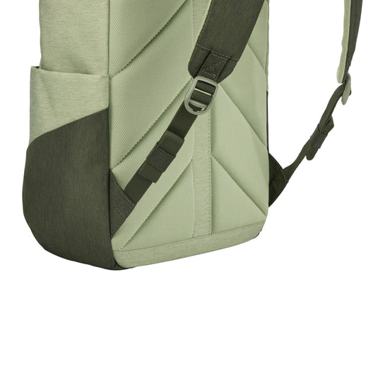 Thule Lithos Backpack 16L in black with multiple compartments and padded straps, designed for travel and everyday use.
