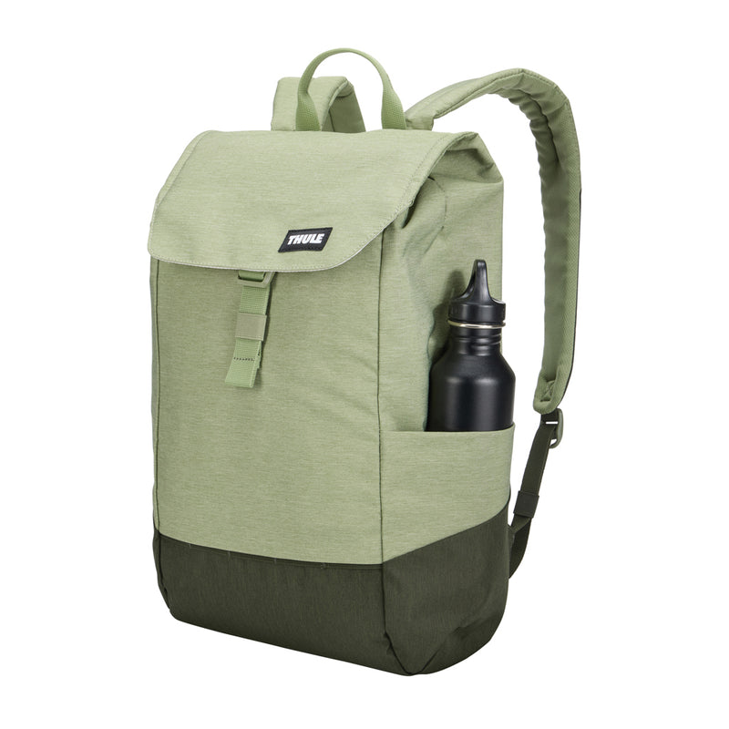Load image into Gallery viewer, Thule Lithos backpack 16L in black with multiple compartments and padded shoulder straps, designed for everyday travel and commuting.
