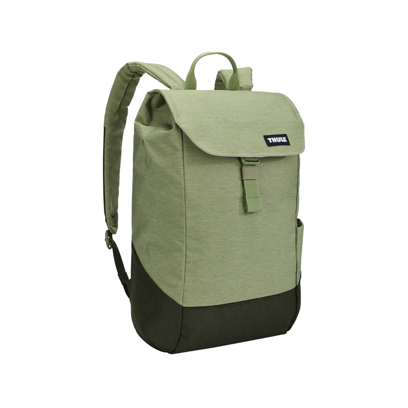 Load image into Gallery viewer, Thule Lithos Backpack 16L in black with multiple compartments, designed for travel and daily use, featuring padded shoulder straps.
