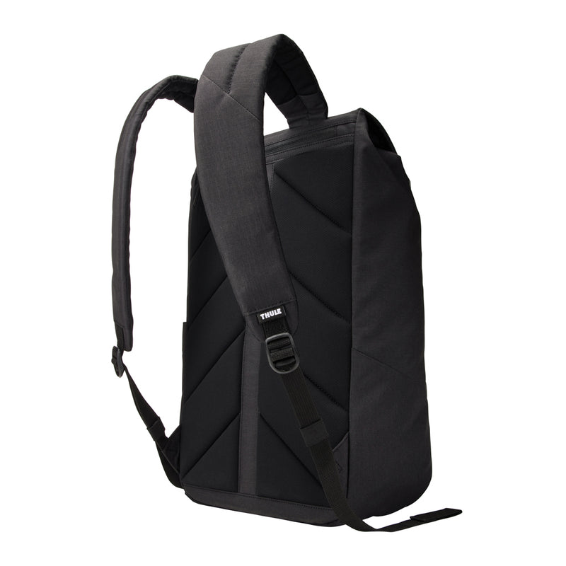 Load image into Gallery viewer, Thule Lithos Backpack 16L in black with multiple compartments and padded shoulder straps, designed for travel and daily use.
