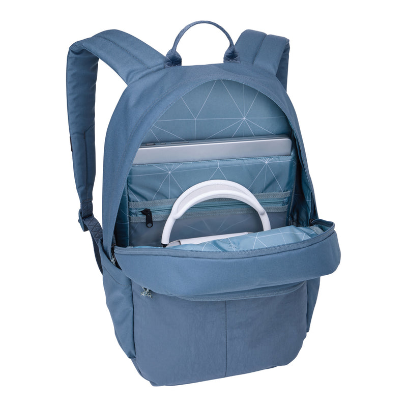 Load image into Gallery viewer, Thule Indago 23L backpack in black with multiple compartments, designed for travel and everyday use, featuring padded shoulder straps.
