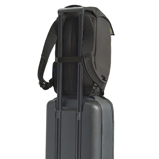 Thule Paramount 20L backpack in black with multiple compartments and padded straps for comfortable travel and daily use.