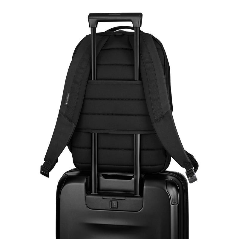 Load image into Gallery viewer, VICTORINOX Altmont Professional 15.6-inch laptop backpack showing padded compartments and durable black fabric.
