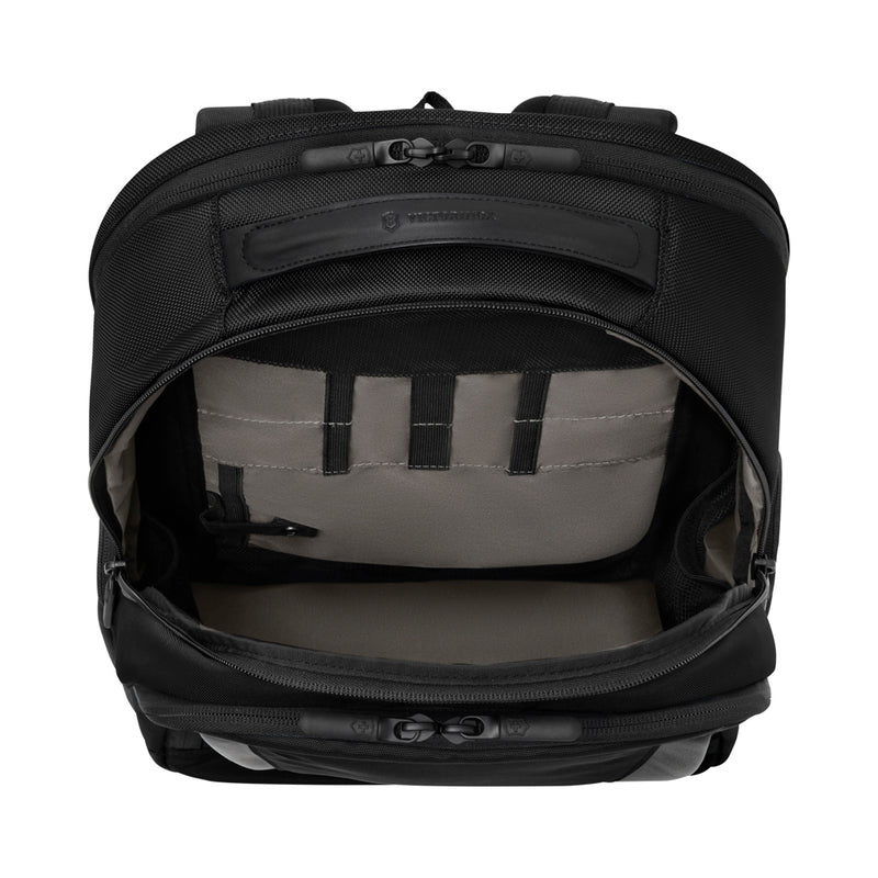 Load image into Gallery viewer, Victorinox Professional Essentials laptop backpack with multiple compartments, padded shoulder straps, and durable fabric.
