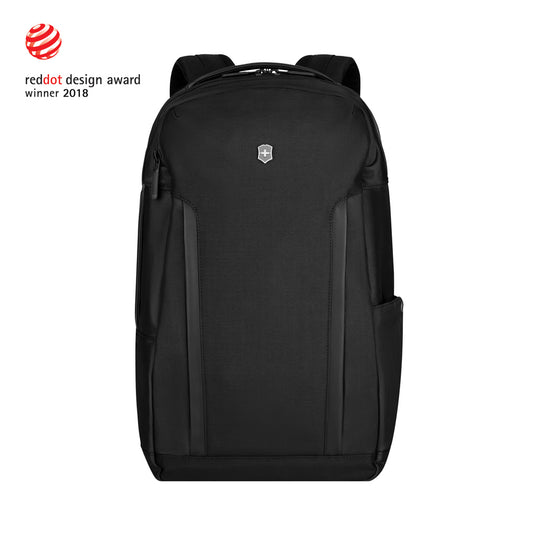 Victorinox Altmont Professional Deluxe laptop backpack with padded compartments and multiple pockets, black travel bag for office and travel.