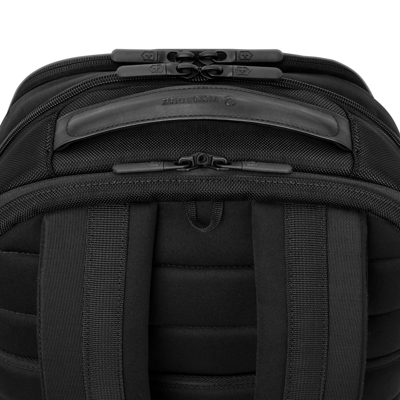 Load image into Gallery viewer, VICTORINOX Altmont Professional Deluxe Laptop Backpack showing padded compartments and durable black fabric for travel and work.
