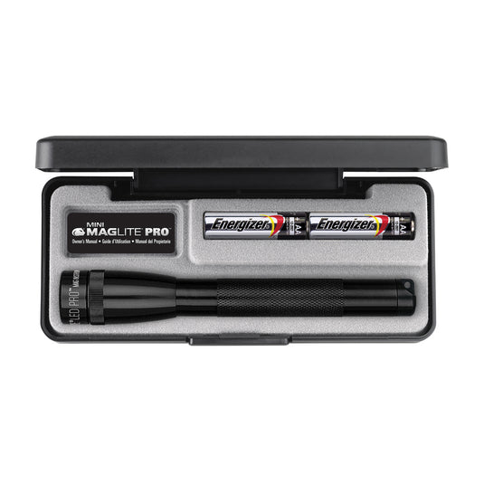 Maglite Mini Pro AA LED torch held in hand, compact portable tools and torches for everyday use