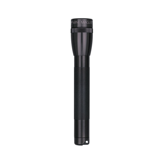 Maglite Mini AA LED torch held in hand, compact tools and torches product with bright LED light and durable metal body.