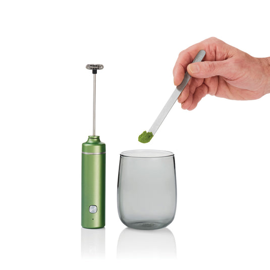 AdHoc Matcha Connoisseur Set Chado in a traditional tea ceremony display, including matcha tools and green tea powder.