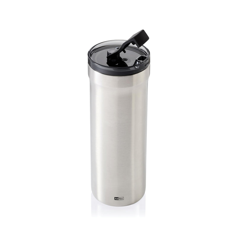 Load image into Gallery viewer, AdHoc Thermal Mug Pulse in black, showcasing a sleek insulated design for hot and cold beverages.
