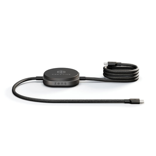 Zens USB C to C Charging Cable for phones and tablets, black, durable design, compatible with Zens Charging Cable USB C - C Pro 2.