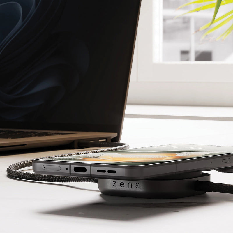 Load image into Gallery viewer, Zens Charging Cable USB C to C Pro 2 for phones and tablets, black braided design, durable and fast charging.

