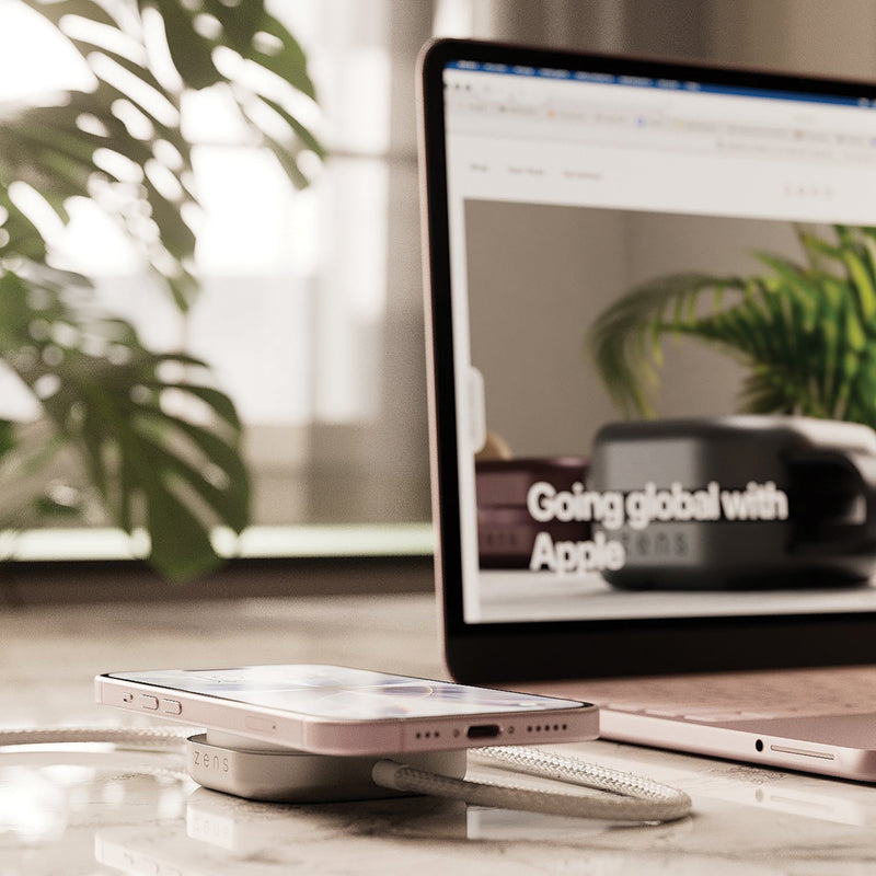 Load image into Gallery viewer, Zens USB C to USB C charging cable for phones and tablets, durable black cable with reinforced connectors.
