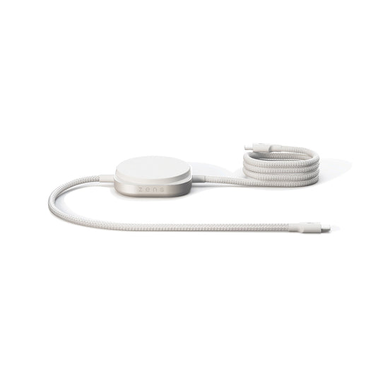 Zens USB C to C Charging Cable for phones and tablets, durable and flexible accessory with gold-plated connectors.