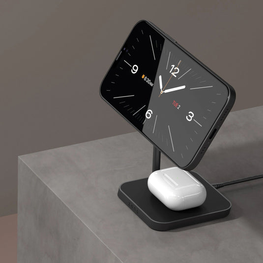 Zens Office Charger 2 for phones and tablets, compact accessory with USB-C and USB-A ports, black finish.