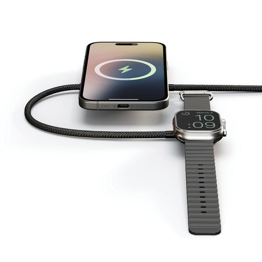 Zens Office Charger 2 black for phones and tablets, compact accessory with USB-C port and sleek design.