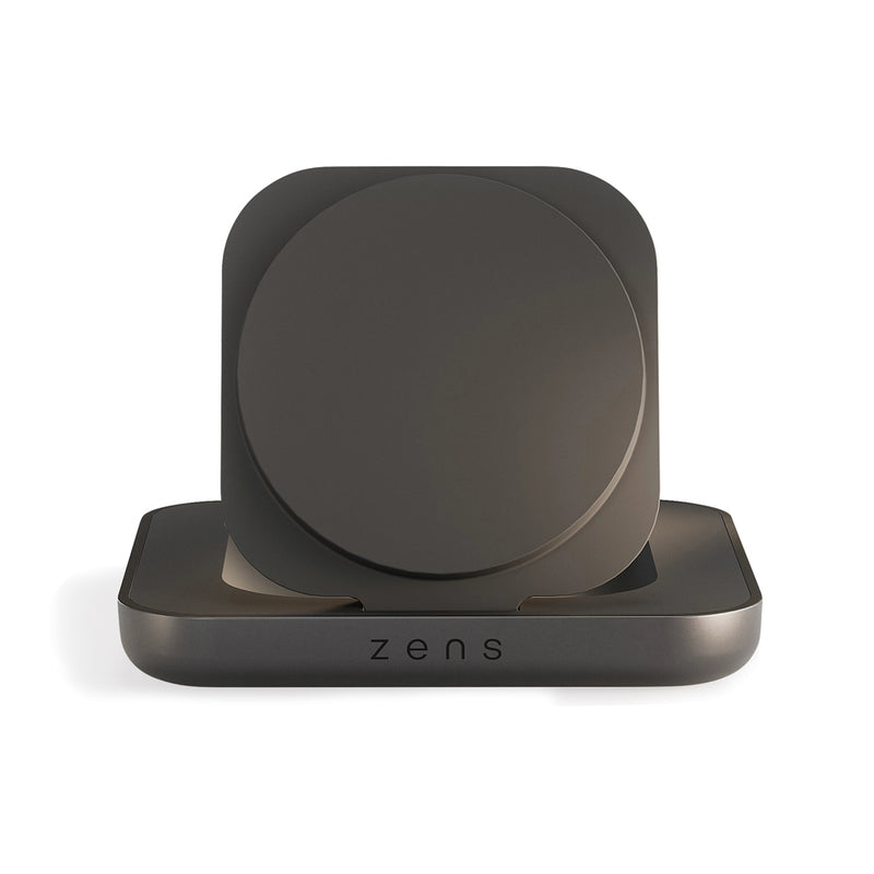 Load image into Gallery viewer, Zens Magnetic Nightstand Charger for phones and tablets, black with magnetic charging pad and sleek design.
