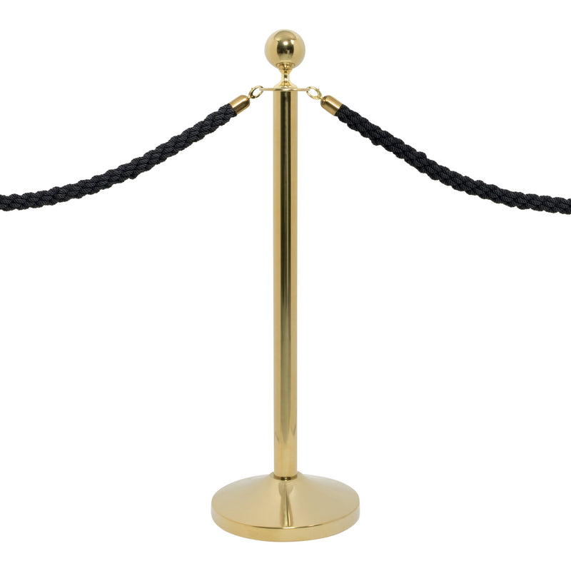 Load image into Gallery viewer, Securit Entrance Barrier Set - Classic Gold - 2 Posts &amp; Bases + Red Velvet Rope

