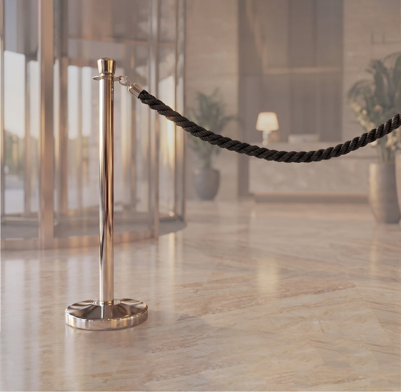 Load image into Gallery viewer, Securit Barriers Systems - Classic Ropes - Black 59,5x4x4cm - Pack of 5 - in use
