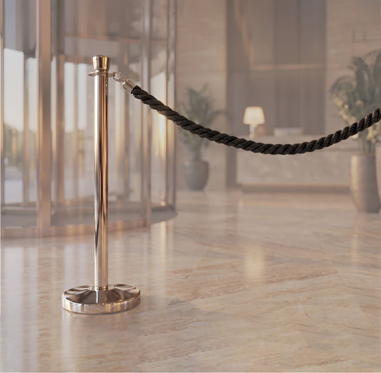 Securit Barriers Systems - Classic Ropes - Black 59,5x4x4cm - Pack of 5 - in use